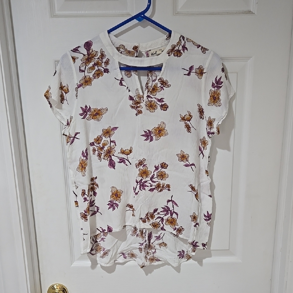 Wallflower Blouse in White and Brown